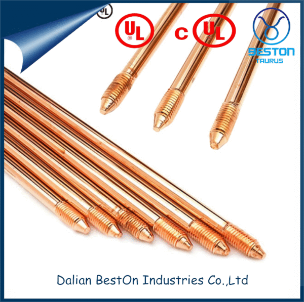 Protecting Earthing Solid Copper Ground Rod UL Listed