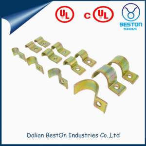 Dalian Beston Mounting Hole Size 9/32" Conduit Fittings Rigid Strap 0.10000 Lbs Tubing Size 3/4" Od One Hole Tubing Clamp with Electro Galvanized Finish