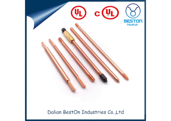 Dalian Beston UL 467 Copper Earth Rods Suppliers China 1/2" Copper Clad Steel Rod Bonded Earth Rod 1.52kg Weight Copper Bonded Ground Rod for Earthing System - Image 2