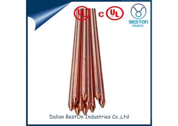 Dalian Beston Ground Earth Rods China 1/2" 5/8" 3/4" Solid Pure Copper Bonded Earth Ground Rods Suppliers Wholesale High-Quality 16mm 25mm Copper Ground Rod - Image 4