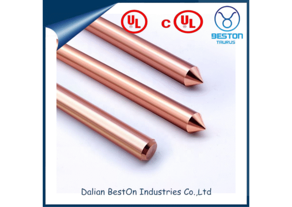Dalian Beston Ground Earth Rods China 1/2" 5/8" 3/4" Solid Pure Copper Bonded Earth Ground Rods Suppliers Wholesale High-Quality 16mm 25mm Copper Ground Rod