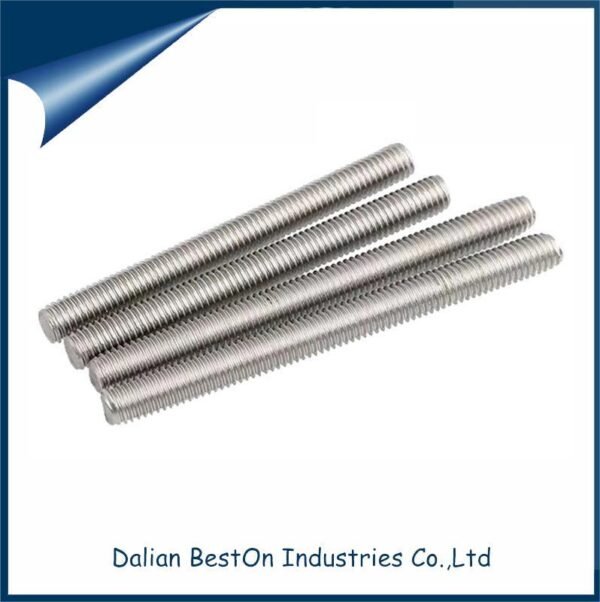 Dalian Beston China SS304/SS316/Carbon Steel Material 1000mm Length Galvanized Threaded Rod Factory Wholesale 1/4" to 1" M6-M24 Thread Size Steel Threaded Rod - Image 3