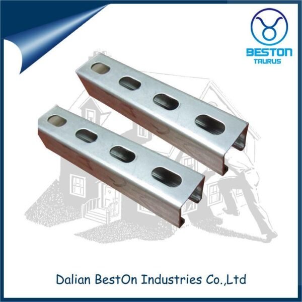 Dalian Beston C Channel China Galvanized Steel Stainless Steel Half Slotted Strut Channel 41X21mm C Channel 304 Stainless Steel Channel Manufacturers - Image 2