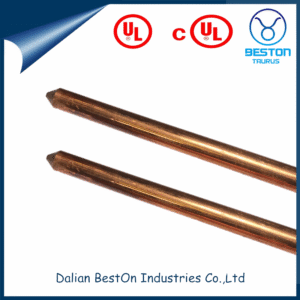 Dalian Beston China 0.254mm Grounding Electrode Copper Bonded Earthing Rod Supplier Free Sample 2.29kg Weight UL 467 Earth Rod Copper Clad Steel Ground Rods
