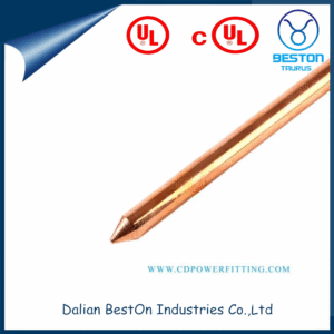 Dalian Beston High Voltage Pure Threaded Copper Clad Steel Ground Rod China 14.2mm Diameter Ground Rod Factory Sample Available Ground Rod Cheap Ground Rod